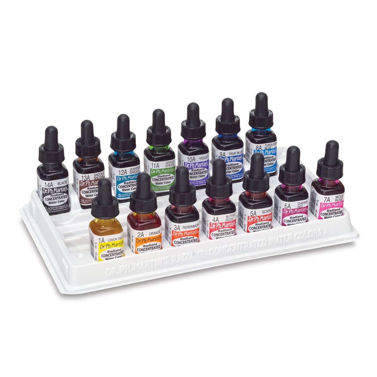 Dr. Ph. Martin's Radiant Concentrated Watercolor Set - 1/2 oz, Set of 14, Assorted, Set A